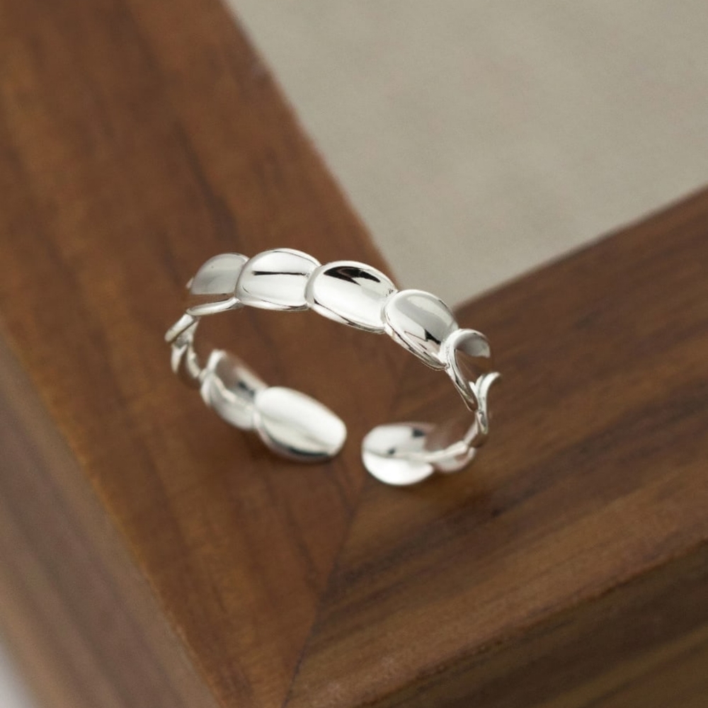 925 Sterling Silver Geometric Minimalist Band Ring - Picture 1 of 4